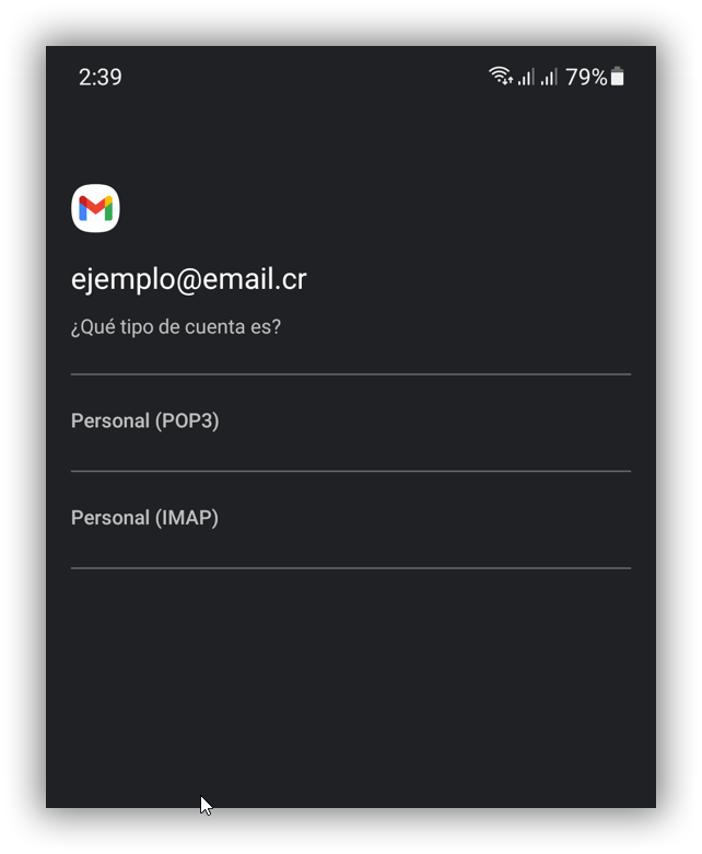 Paso 4 - Selección del tipo de protocolo