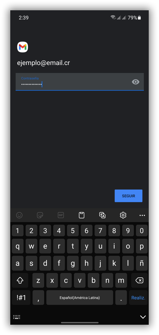 Paso 5 - Ingreso de contraseña