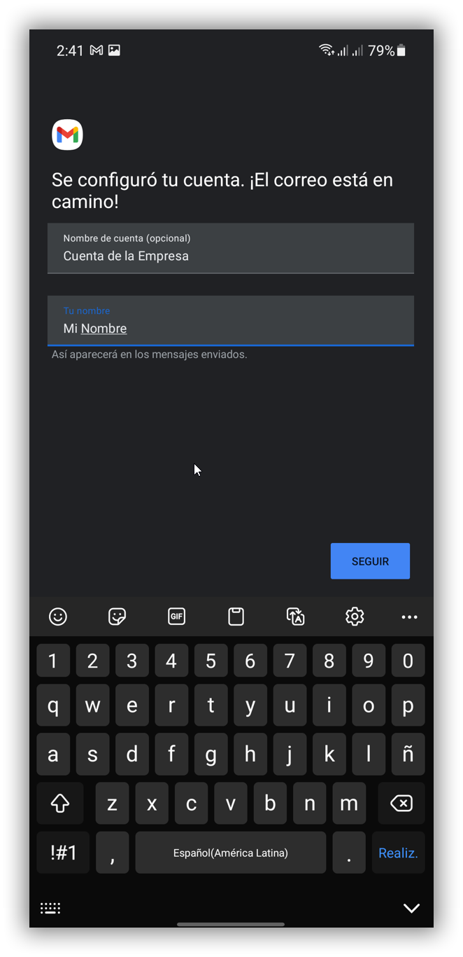 Paso 9 - Nombre de cuenta
