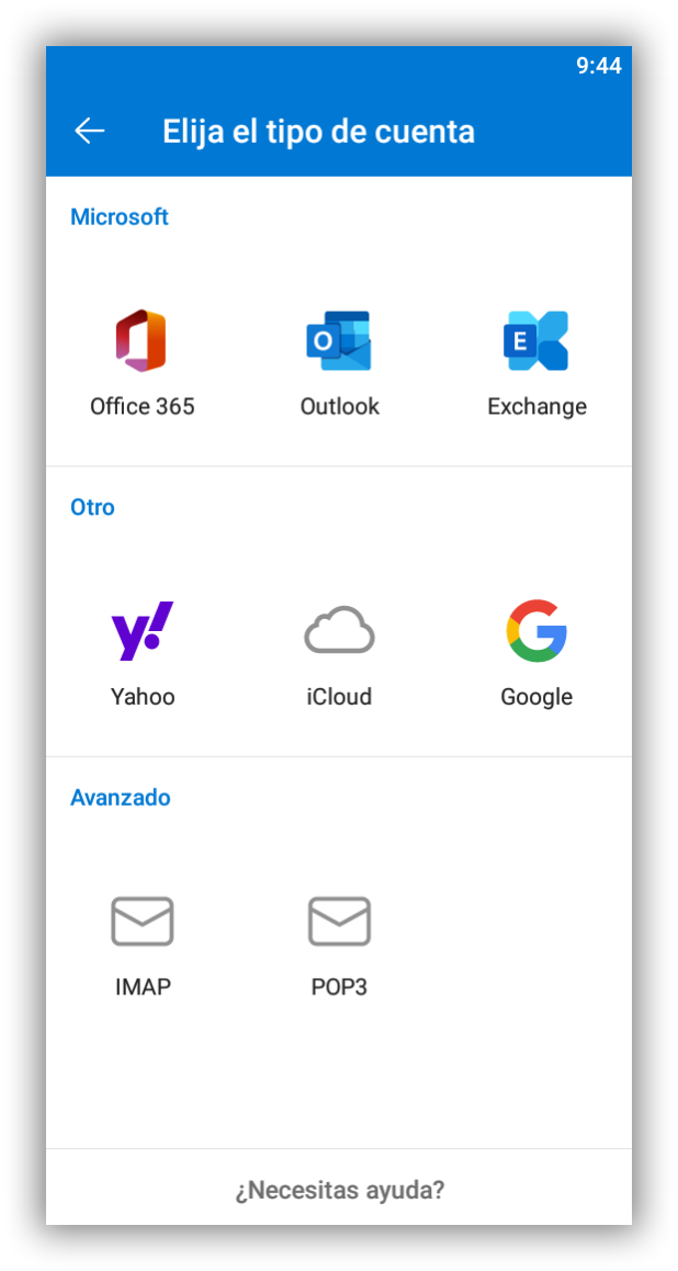 Paso 3 - Selección del tipo de cuenta