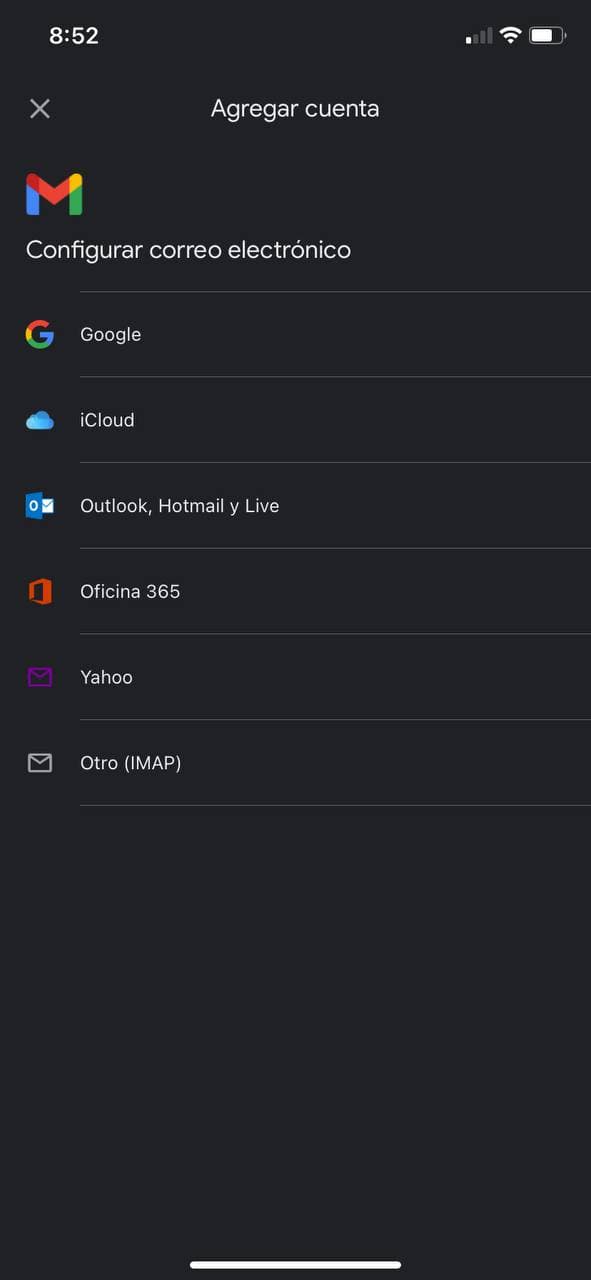 Paso 2 - Selección del tipo de cuenta