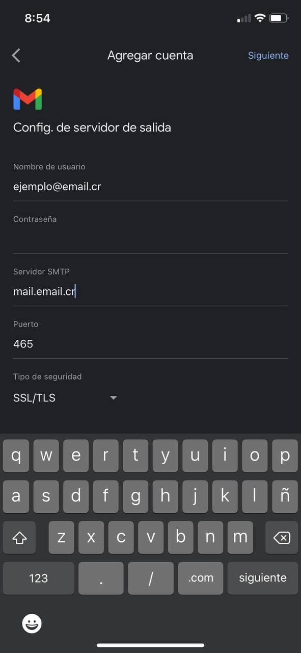 Paso 5 - Ingreso de la contraseña