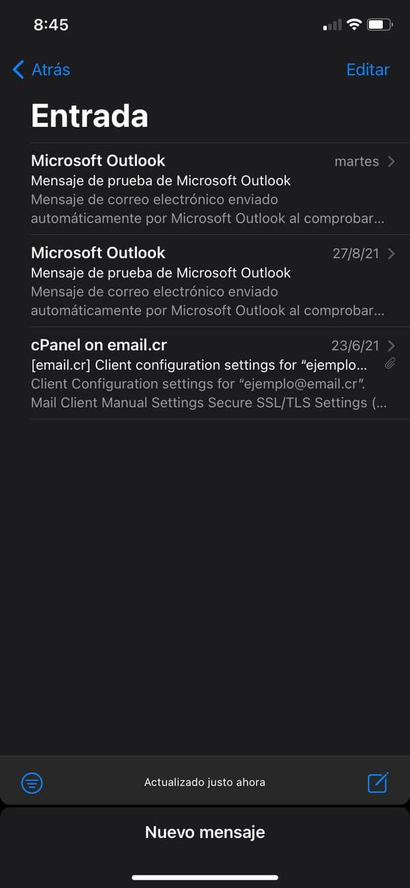 Paso 9 - Uso de la aplicación Mail