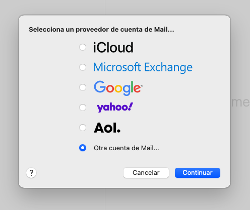 Paso 2 - Selección del tipo de cuenta