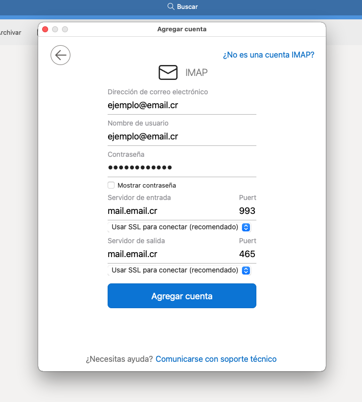 Paso 3 - Configuración de la cuenta