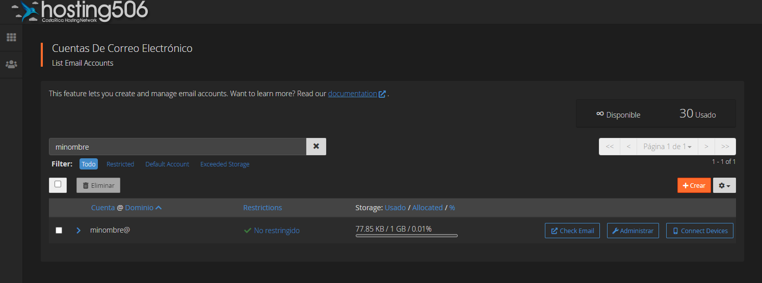 Paso 5 - Verificar la cuenta creada