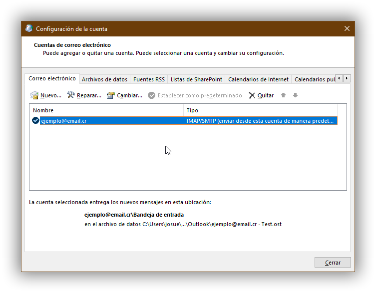 Paso 12 - Verificar que la cuenta aparece en la lista